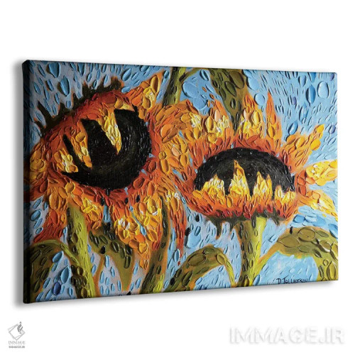 تابلو آفتابگردانهای آرامشبخش اثر دنا تولفسون - نمای پرسپکتیو محصول