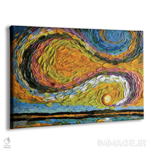 تابلو آسمان زرد-سبز اثر دنا تولفسون - نمای پرسپکتیو محصول