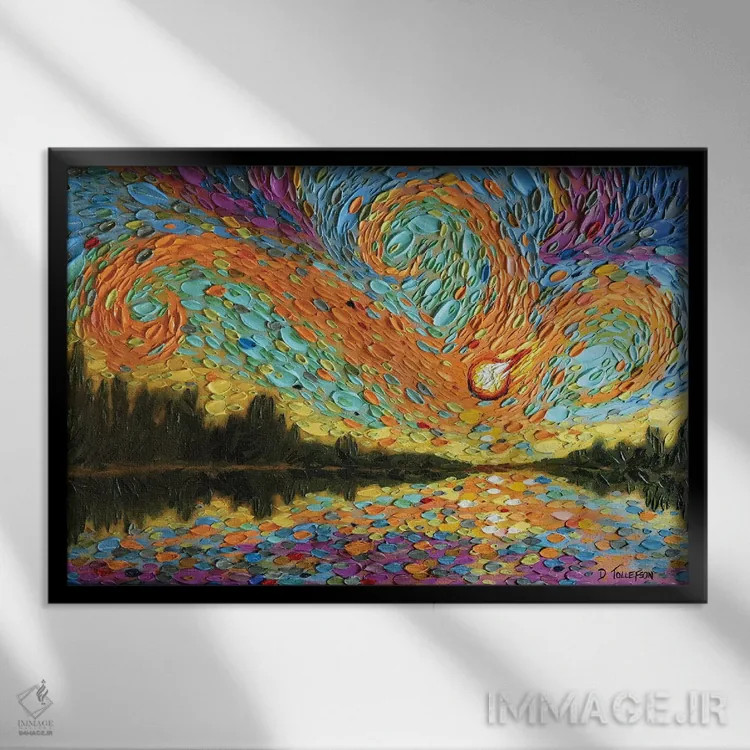 تابلو آسمان فالج اثر دنا تولفسون - نمای قابدار مشکی