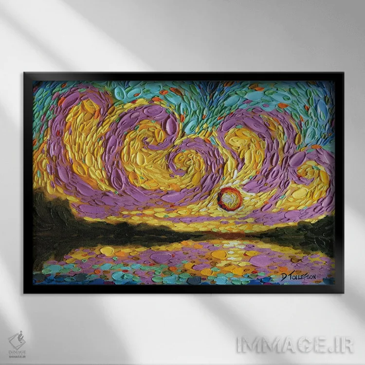 تابلو آسمان اورفا اثر دنا تولفسون - نمای قابدار مشکی