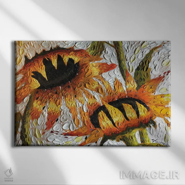 تابلو آغوش آفتابگردان اثر دنا تولفسون - نمای روبهرو روی دیوار