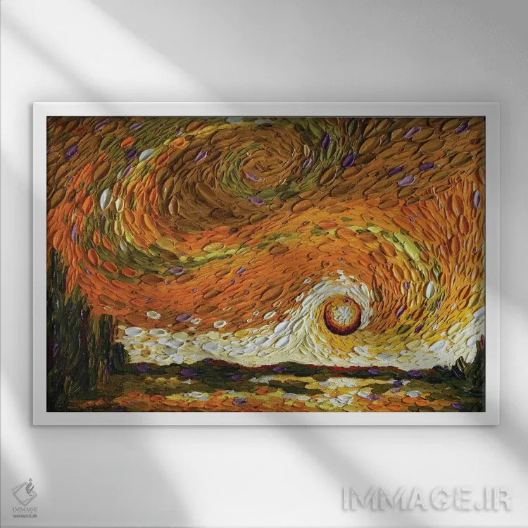 تابلو آسمان ربکا یک اثر دنا تولفسون - نمای قابدار سفید