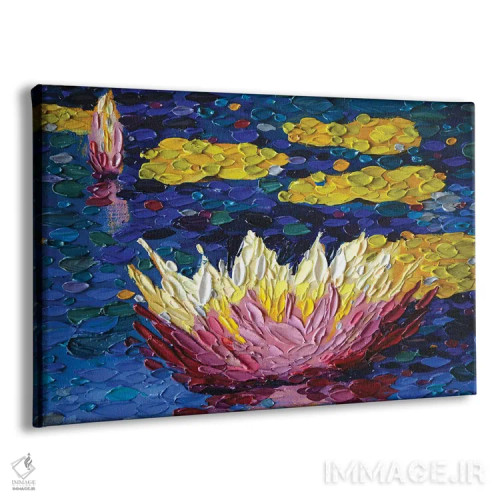 تابلو سوسنها در رنگ یاسی اثر دنا تولفسون - نمای پرسپکتیو محصول