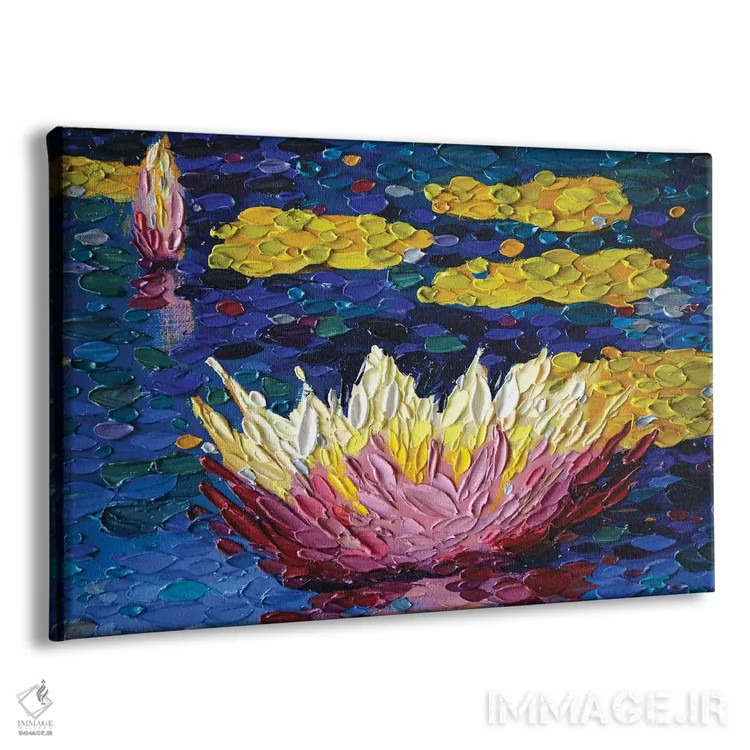 تابلو سوسنها در رنگ یاسی اثر دنا تولفسون - نمای پرسپکتیو محصول