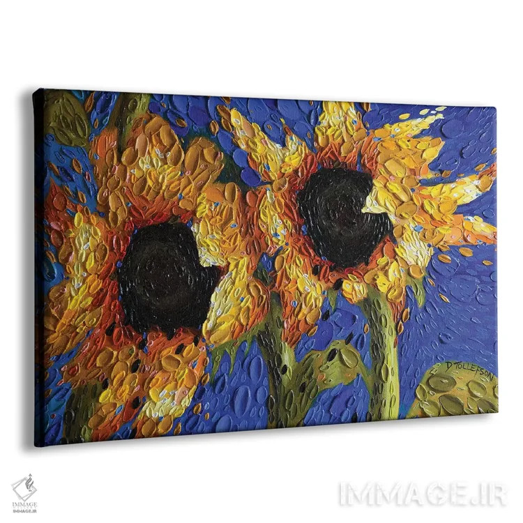 تابلو آفتابگردانهای آسمان کبالت اثر دنا تولفسون - نمای پرسپکتیو محصول