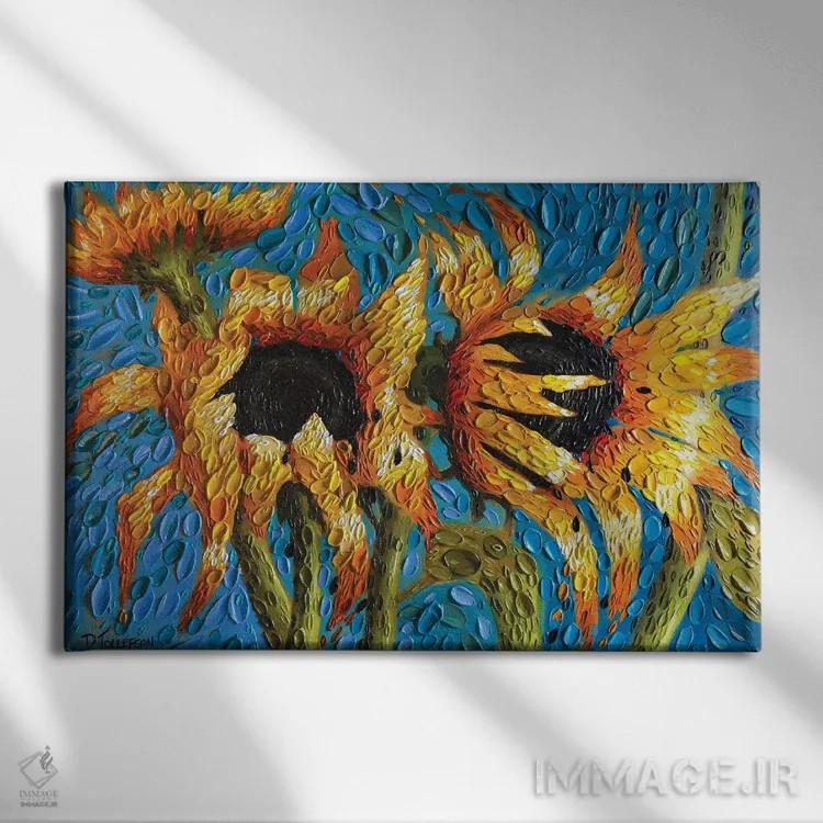 تابلو رویای فیروزهای اثر دنا تولفسون - نمای روبهرو روی دیوار