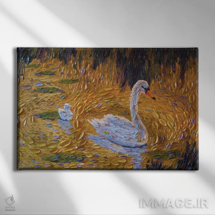 تابلو شنای صبحگاهی اثر دنا تولفسون - نمای روبهرو روی دیوار