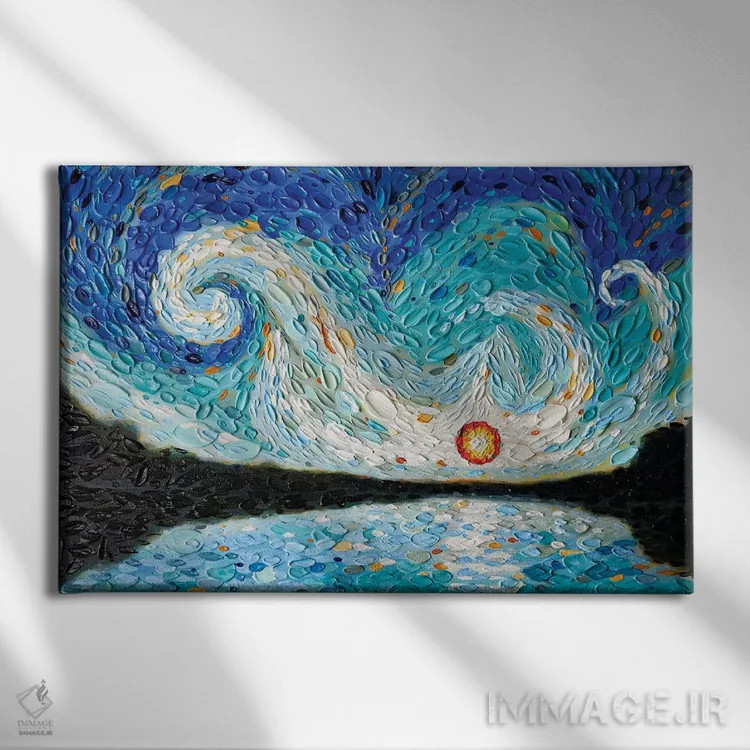 تابلو آسمان بَتشبع اثر دنا تولفسون - نمای روبهرو روی دیوار