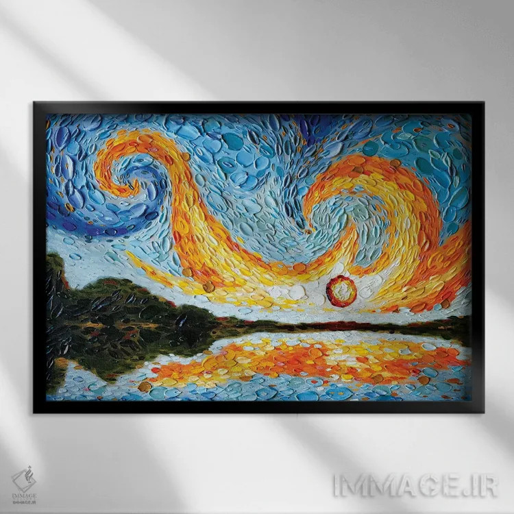 تابلو آسمان موسی اثر دنا تولفسون - نمای قابدار مشکی