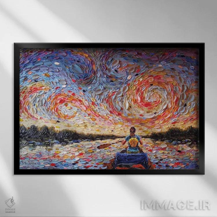 تابلو سفر کریستینا؛ خانوادهاش پشت سرش اثر دنا تولفسون - نمای قابدار مشکی