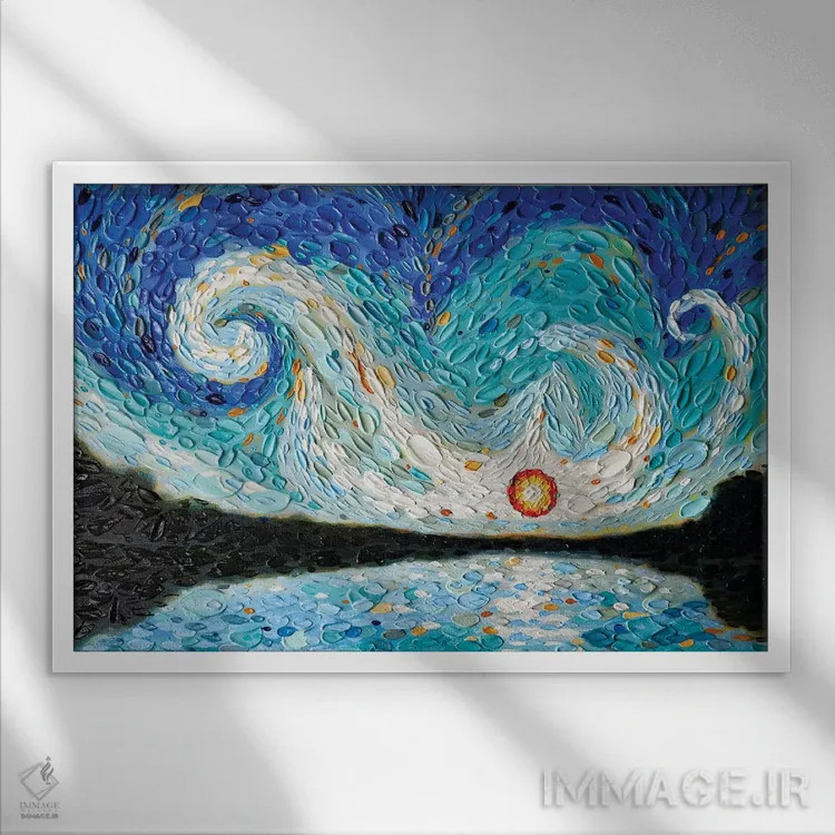 تابلو آسمان بَتشبع اثر دنا تولفسون - نمای قابدار سفید