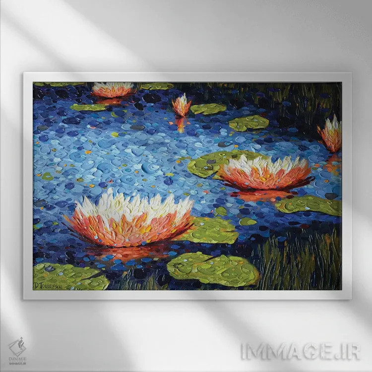 تابلو برکه ژاکلین اثر دنا تولفسون - نمای قابدار سفید