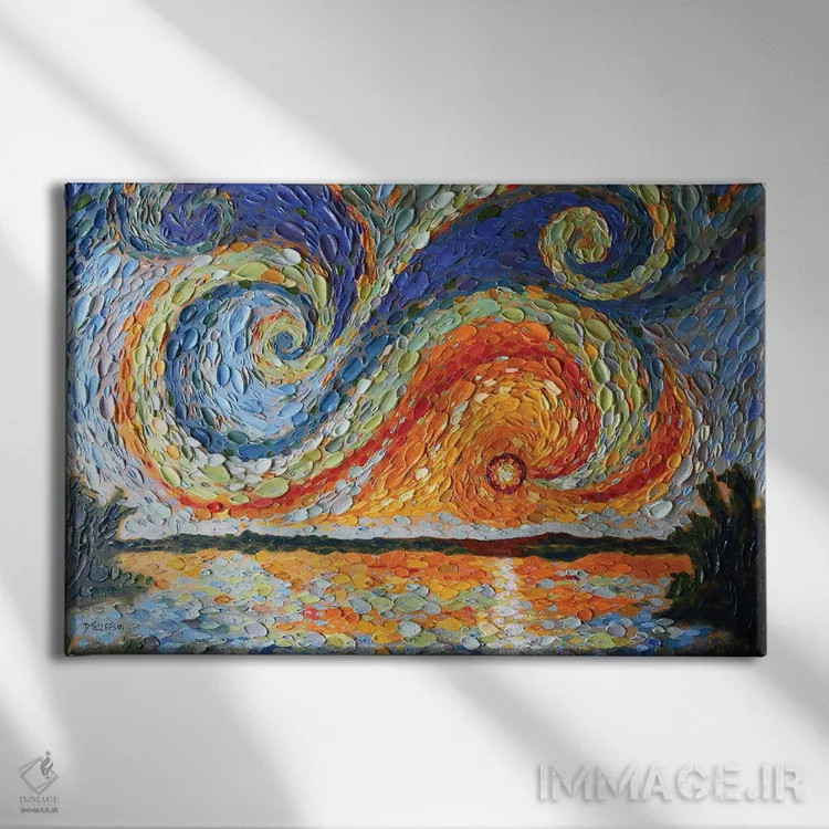 تابلو پیدایش، روز چهارم اثر دنا تولفسون - نمای روبهرو روی دیوار