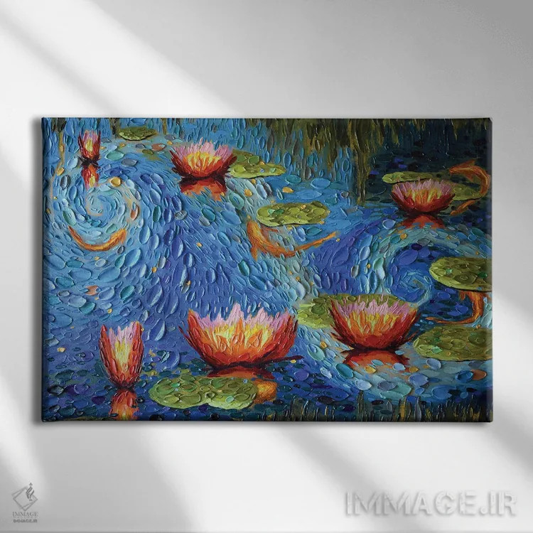 تابلو حوض آبی اثر دنا تولفسون - نمای روبهرو روی دیوار