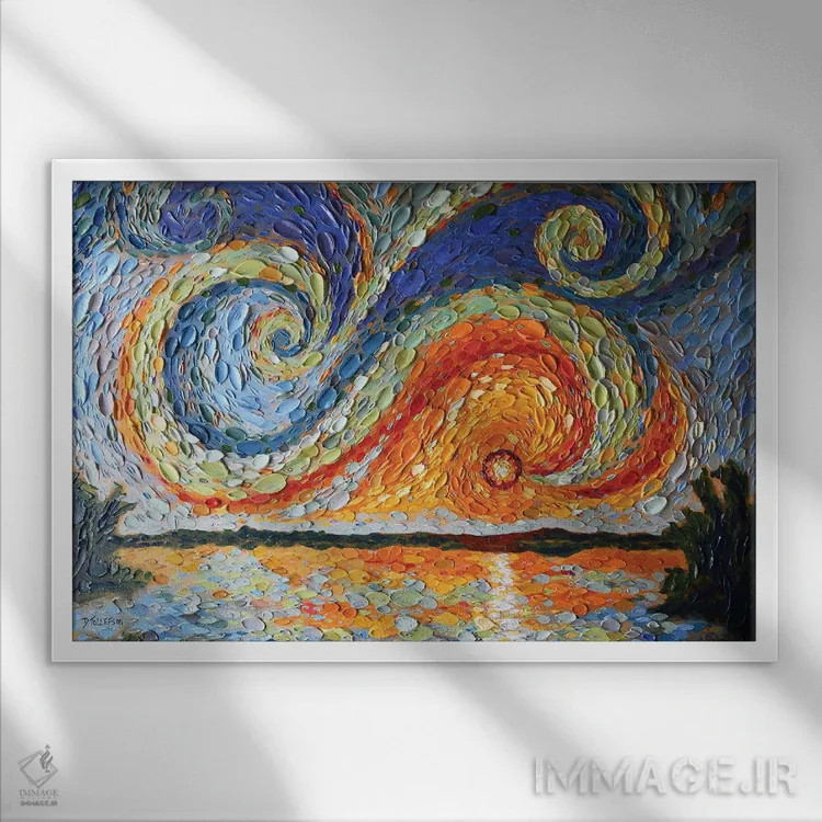 تابلو پیدایش، روز چهارم اثر دنا تولفسون - نمای قابدار سفید