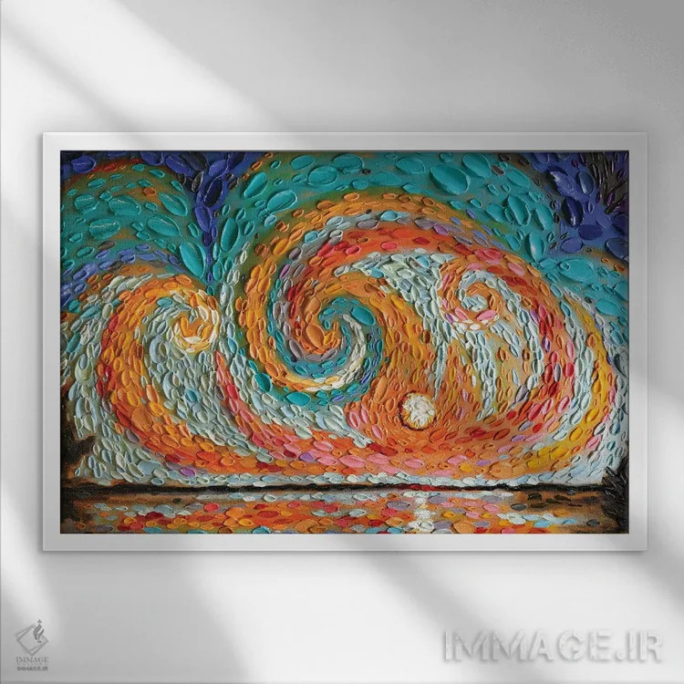 تابلو آسمان ایلی اثر دنا تولفسون - نمای قابدار سفید