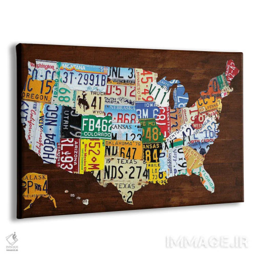 تابلو نقشه پلاک خودرو ایالات متحده آمریکا ۲۰۱۸ اثر دیزاین ترنپایک - نمای پرسپکتیو محصول