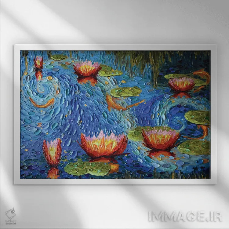 تابلو حوض آبی اثر دنا تولفسون - نمای قابدار سفید