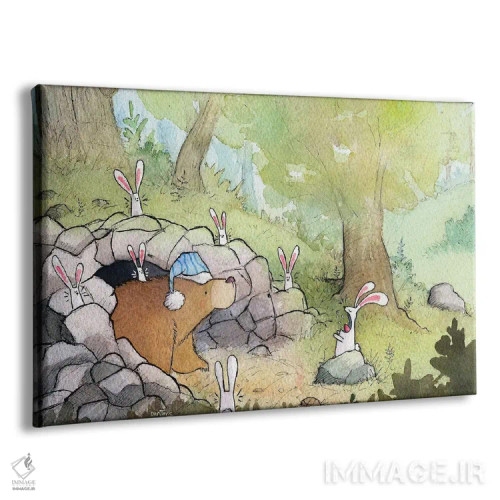 تابلو خرگوشها، ساعت زنگدار طبیعت اثر دن تاویس - نمای پرسپکتیو محصول