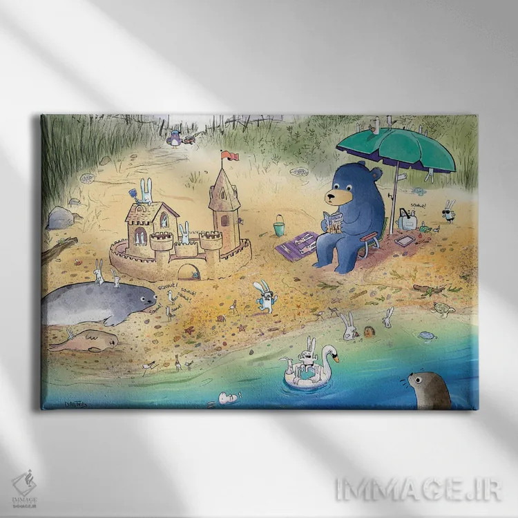 تابلو روز ساحلی هر روز اثر دن تاویس - نمای روبهرو روی دیوار