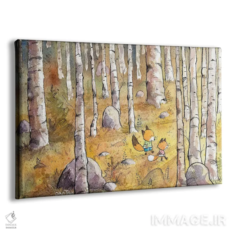 تابلو پیادهروی در جنگل اثر دن تاویس - نمای پرسپکتیو محصول