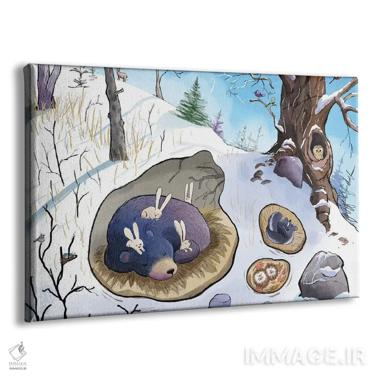 تابلو خرس خوابیده اثر دن تاویس - نمای پرسپکتیو محصول