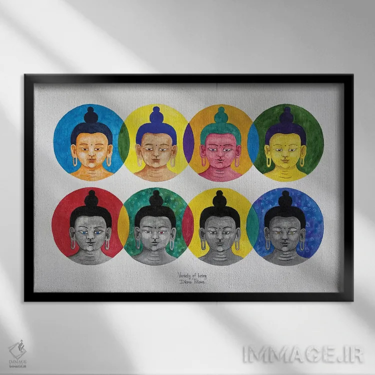 تابلو تنوع هستی اثر دیانا تیتووا - نمای قابدار مشکی