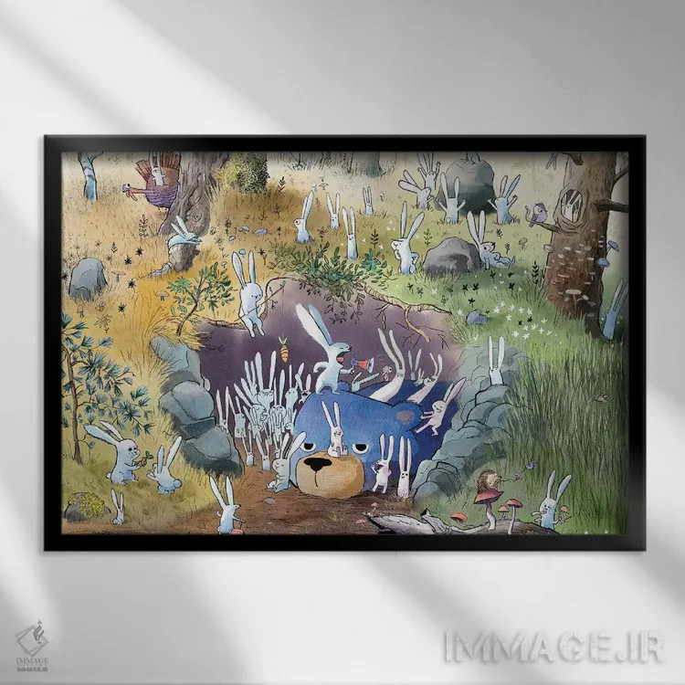 تابلو دورهمی خانوادگی اثر دن تاویس - نمای قابدار مشکی