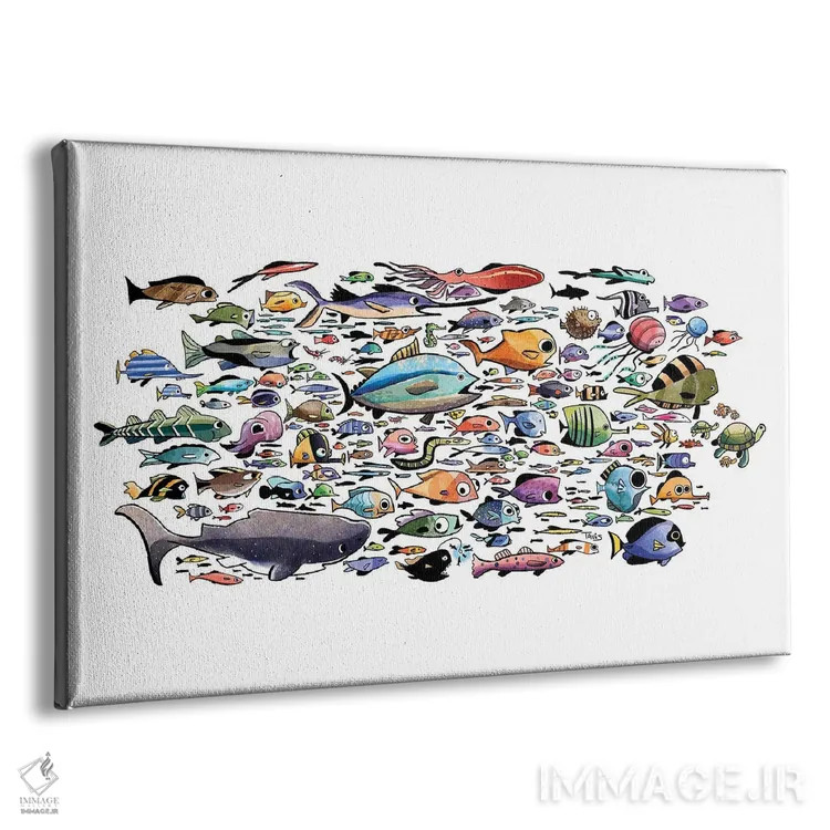 تابلو ماهیها همه جا هستند اثر دن تاویس - نمای پرسپکتیو محصول