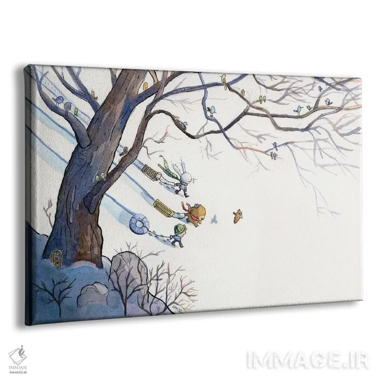 تابلو روز سورتمهسواری اثر دن تاویس - نمای پرسپکتیو محصول