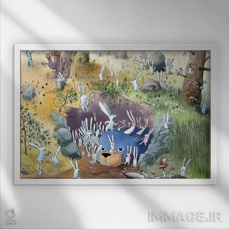 تابلو دورهمی خانوادگی اثر دن تاویس - نمای قابدار سفید