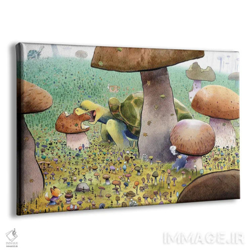 تابلو لاکپشتها در جنگل قارچها اثر دن تاویس - نمای پرسپکتیو محصول