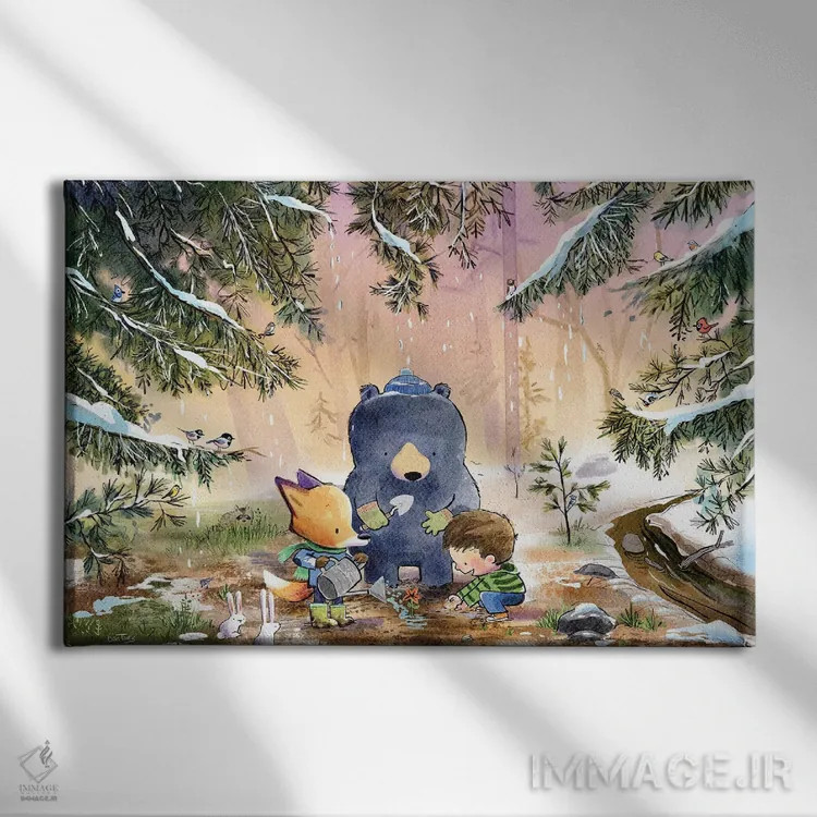 تابلو در پایان زمستان اثر دن تاویس - نمای روبهرو روی دیوار