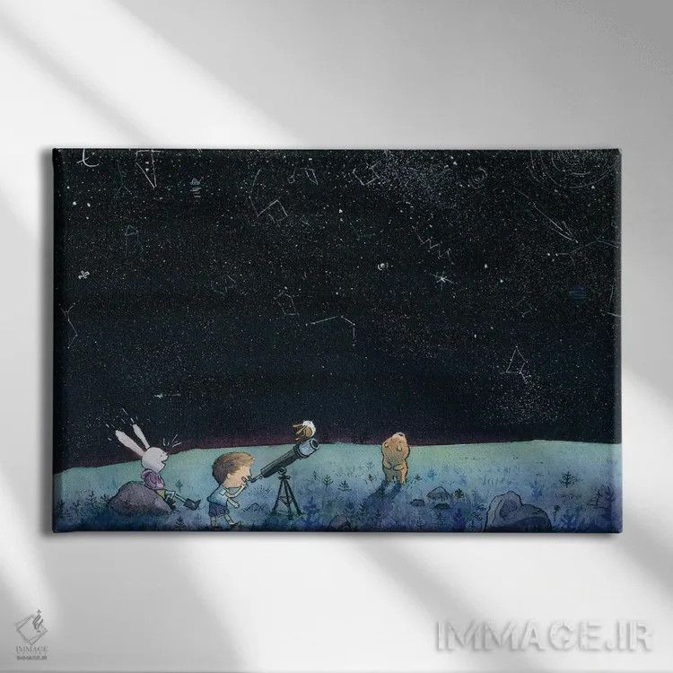 تابلو ستارهبینی اثر دن تاویس - نمای روبهرو روی دیوار