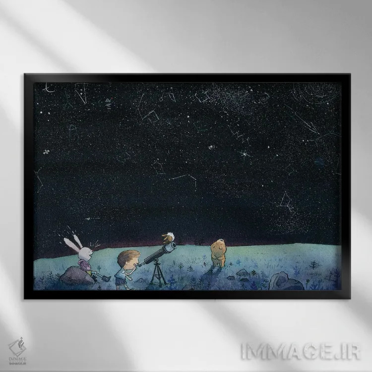 تابلو ستارهبینی اثر دن تاویس - نمای قابدار مشکی