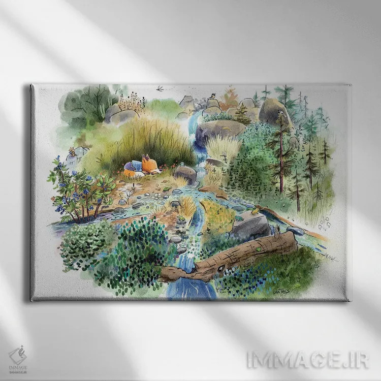 تابلو خواب تابستانی اثر دن تاویس - نمای روبهرو روی دیوار