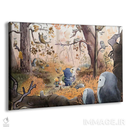 تابلو جغدها در پاییز اثر دن تاویس - نمای پرسپکتیو محصول