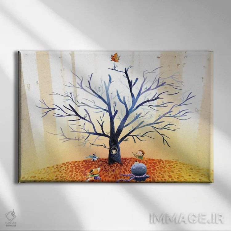 تابلو آخرین برگ پاییز اثر دن تاویس - نمای روبهرو روی دیوار