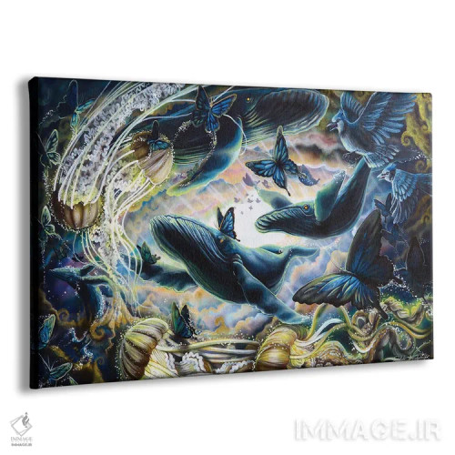 تابلو چشمهایت را ببند، زندگی دریایی اثر دکوتا دیتویلر - نمای پرسپکتیو محصول