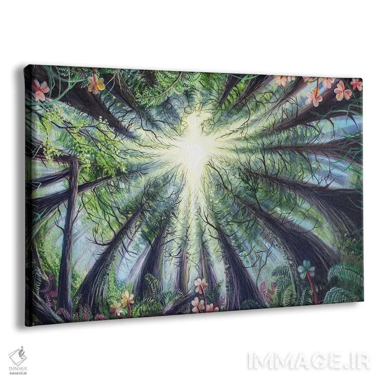 تابلو ققنوس در جنگلهای ردوود (درختان بزرگ آمریکا) اثر دکوتا دیتویلر - نمای پرسپکتیو محصول
