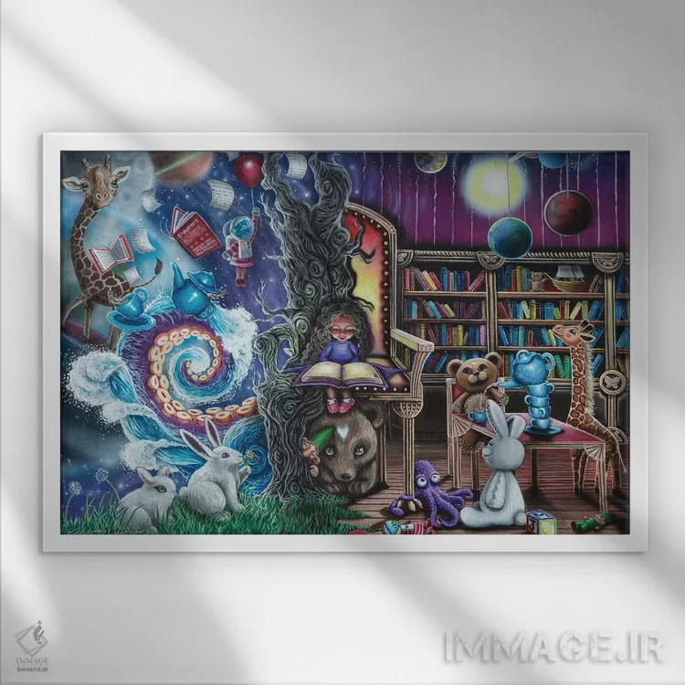 تابلو جهان هیزل (نام) اثر دکوتا دیتویلر - نمای قابدار سفید