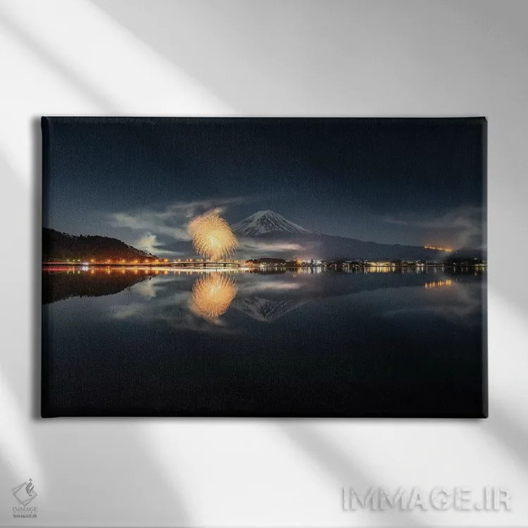 تابلو کوه فوجی هجدهم اثر دایسوکه اوئهماتسو - نمای روبهرو روی دیوار