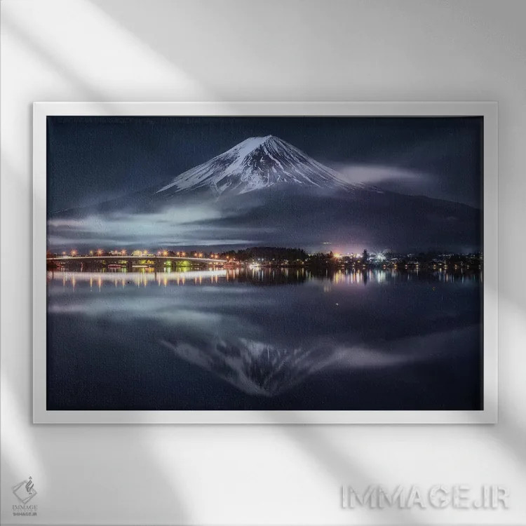 تابلو کوه فوجی نوزدهم اثر دایسوکه اوئهماتسو - نمای قابدار سفید