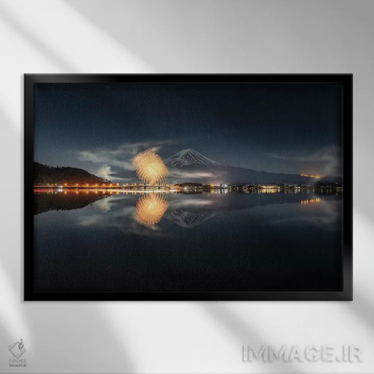 تابلو کوه فوجی هجدهم اثر دایسوکه اوئهماتسو - نمای قابدار مشکی