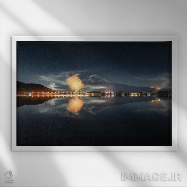 تابلو کوه فوجی هجدهم اثر دایسوکه اوئهماتسو - نمای قابدار سفید