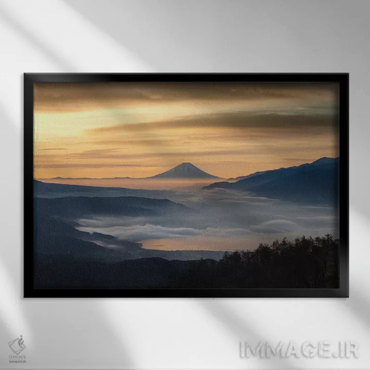 تابلو کوه فوجی بیستم اثر دایسوکه اوئهماتسو - نمای قابدار مشکی