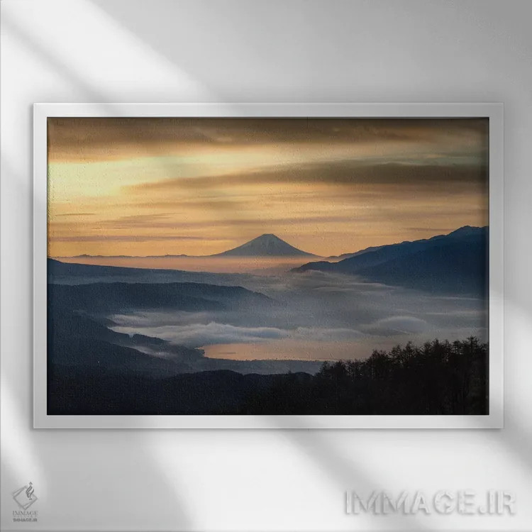 تابلو کوه فوجی بیستم اثر دایسوکه اوئهماتسو - نمای قابدار سفید