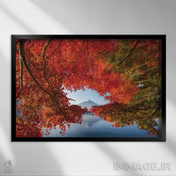 تابلو کوه فوجی بیست و سوم اثر دایسوکه اوئهماتسو - نمای قابدار مشکی