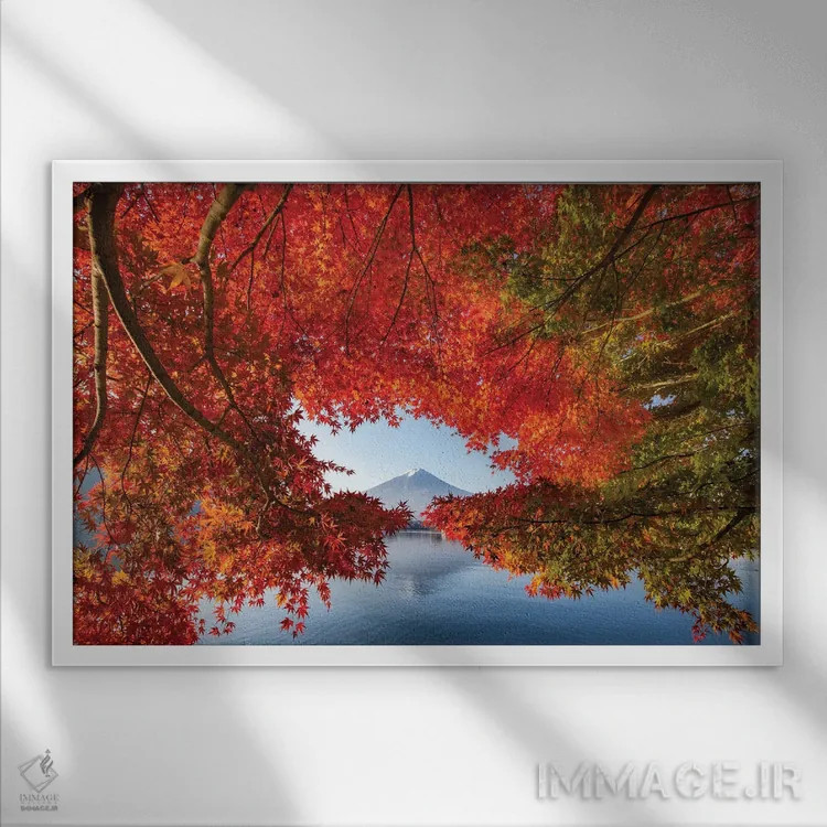 تابلو کوه فوجی بیست و سوم اثر دایسوکه اوئهماتسو - نمای قابدار سفید