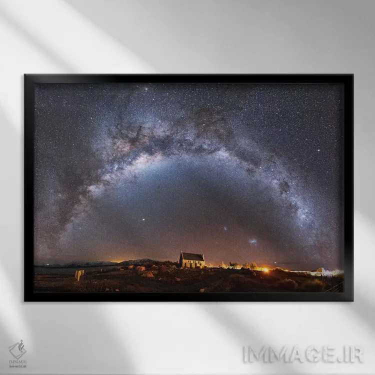 تابلو کلیسای تکاپو یک، نیوزیلند اثر دایسوکه اوئهماتسو - نمای قابدار مشکی